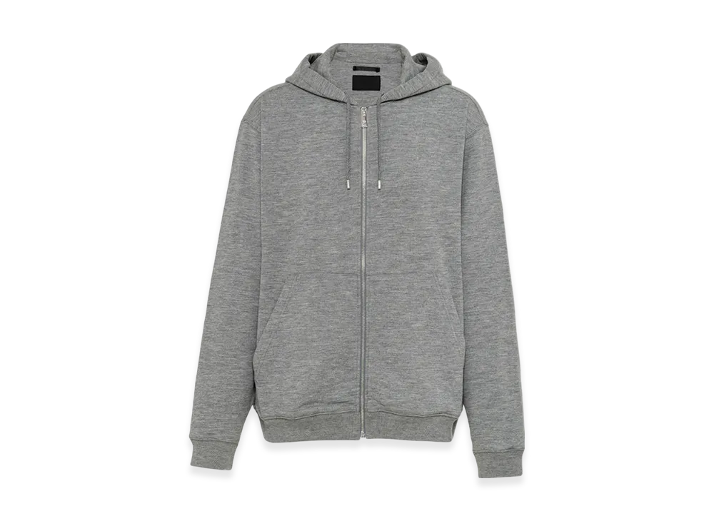PRADA Cashmere Blend Cardigan Hoodie "Grey"