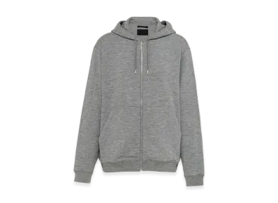 PRADA Cashmere Blend Cardigan Hoodie "Grey"