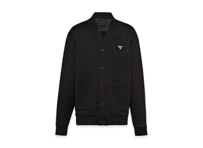 PRADA Cotton Fleece Cardigan "Black"