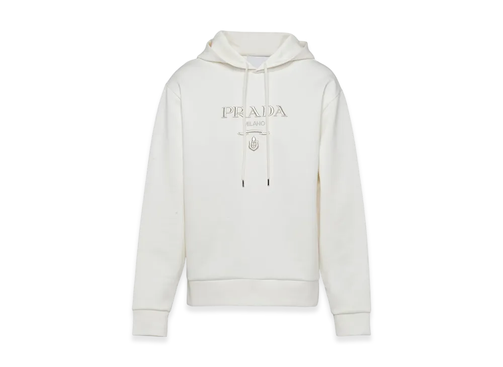 PRADA Cotton Hoodie "White/Silver"