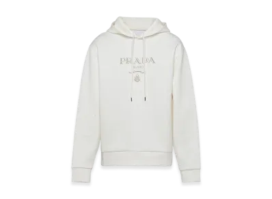 PRADA Cotton Hoodie "White/Silver"