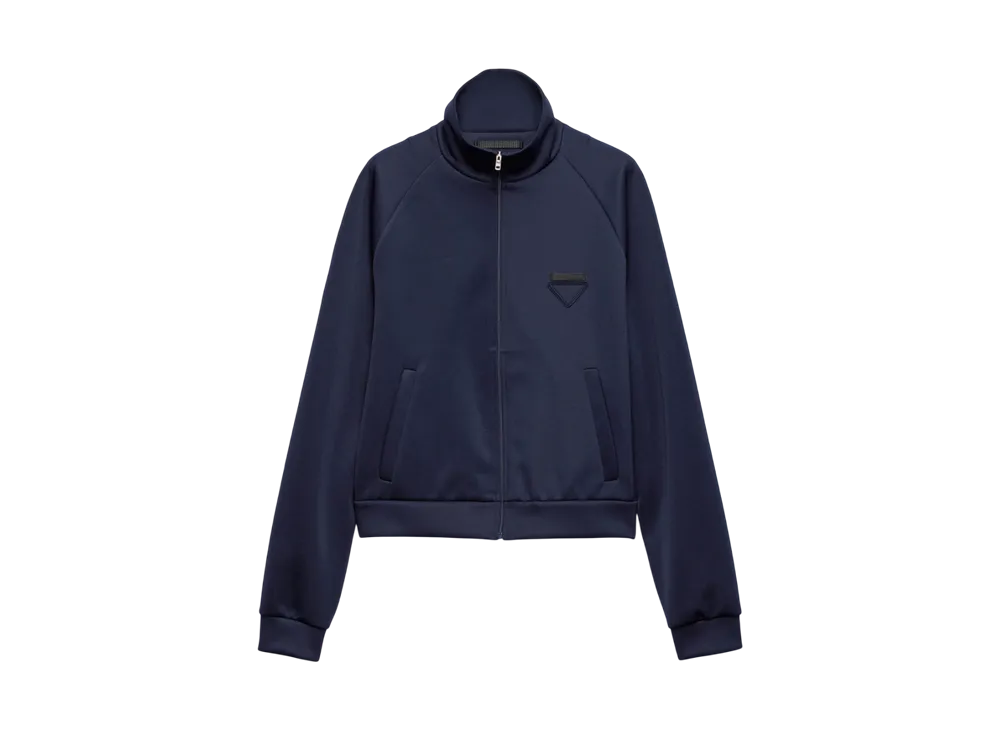 PRADA Men's Zippered Technical Fabric Jacket "Navy"