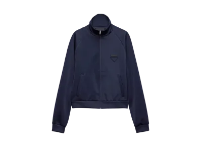 PRADA Men's Zippered Technical Fabric Jacket "Navy"