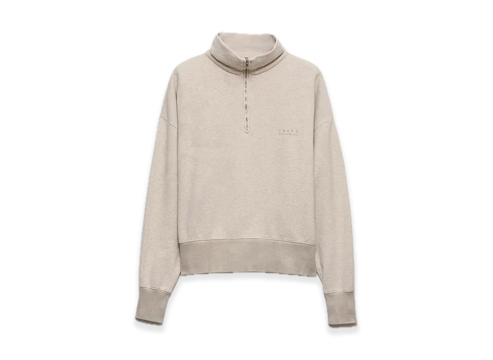 PRADA Long-Sleeve Cotton Polo Shirt "Natural"