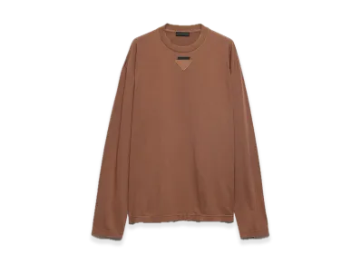 PRADA Long-Sleeve Cotton Tee "Brown"