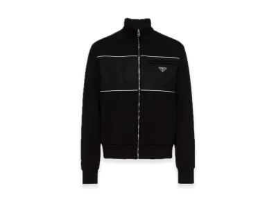 PRADA Sweatshirt with Re-Nylon Detail "Black/White"