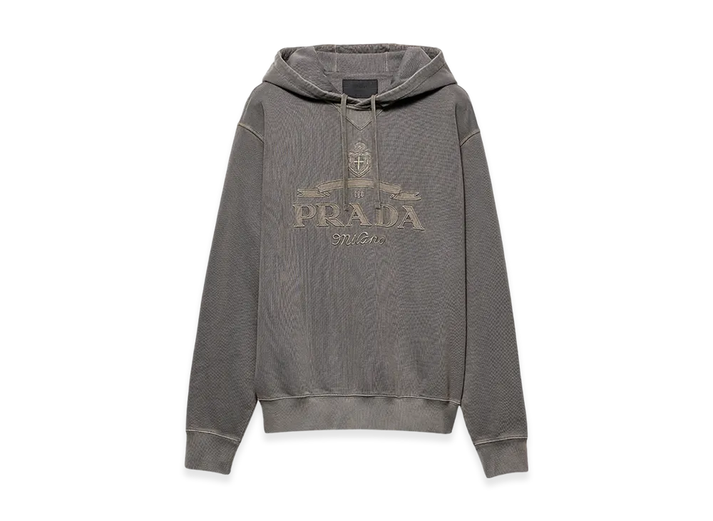 PRADA Cotton Sweatshirt "Iron Gray"