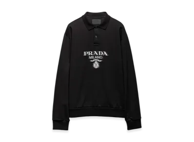 PRADA L/S Cotton Polo Shirt "Black"