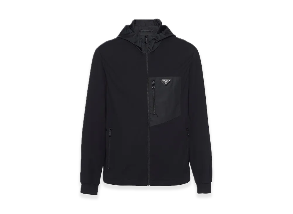 PRADA Technical Cotton x Re-Nylon Cardigan "Black"