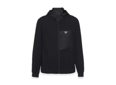 PRADA Technical Cotton x Re-Nylon Cardigan "Black"
