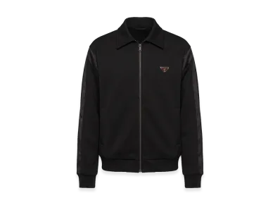 PRADA Triangle Logo Technical Full Zip Blouson "Black"