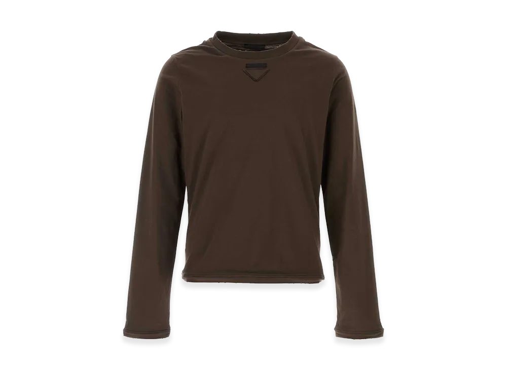 PRADA Cotton T-Shirt "Brown"