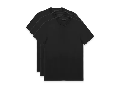 PRADA Three Pack Cotton Jersey T-Shirt "Black"