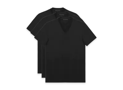 PRADA Three Pack Cotton Jersey T-Shirt "Black"