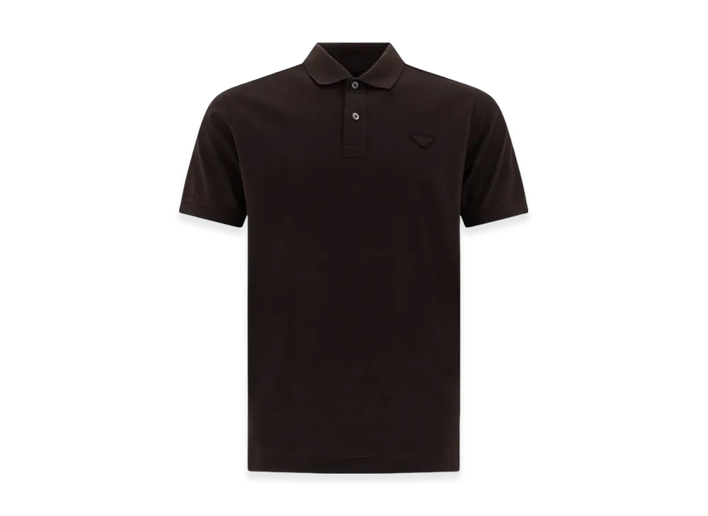 PRADA Cotten Polo Shirt "Ebony"