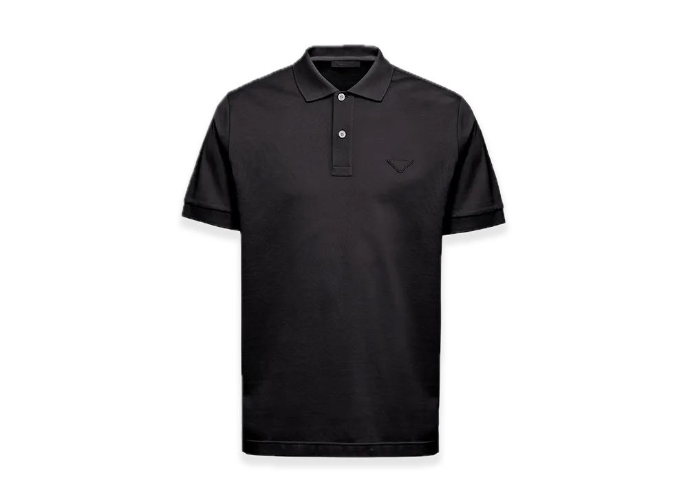 PRADA Pique Polo Shirt "Black"