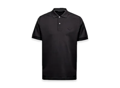 PRADA Pique Polo Shirt "Black"