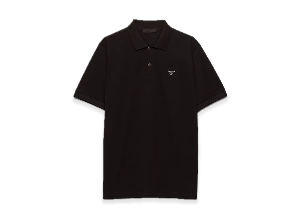 PRADA Pique Polo Shirt "Black"
