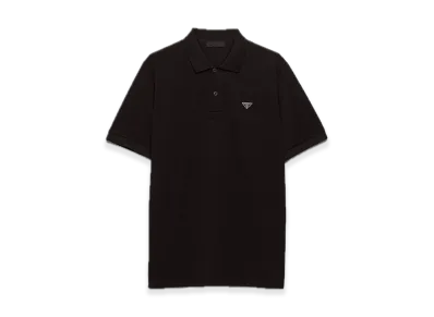 PRADA Pique Polo Shirt "Black"