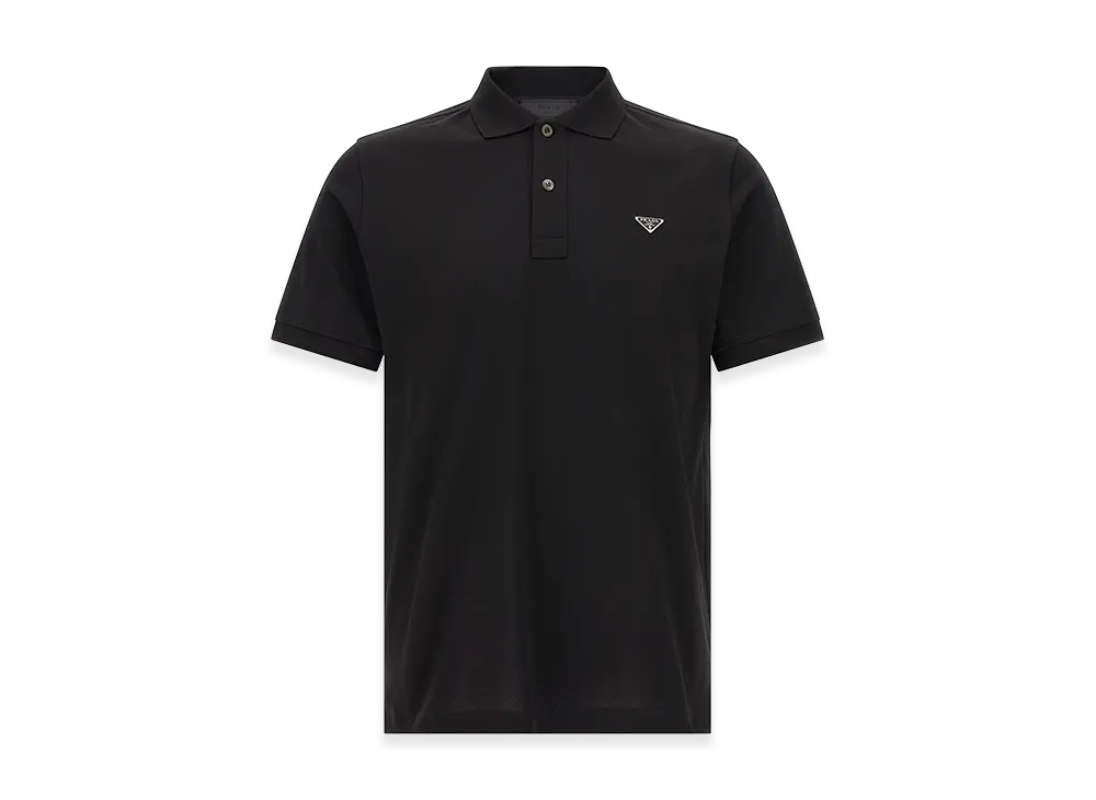 PRADA Triangle Logo Polo Shirt "Black"