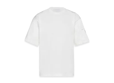 PRADA Stretch Cotton T-Shirt with Nylon Details "White"