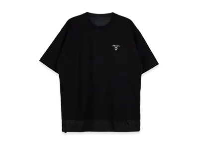 PRADA Jersey and Re-Nylon T-Shirt "Black"
