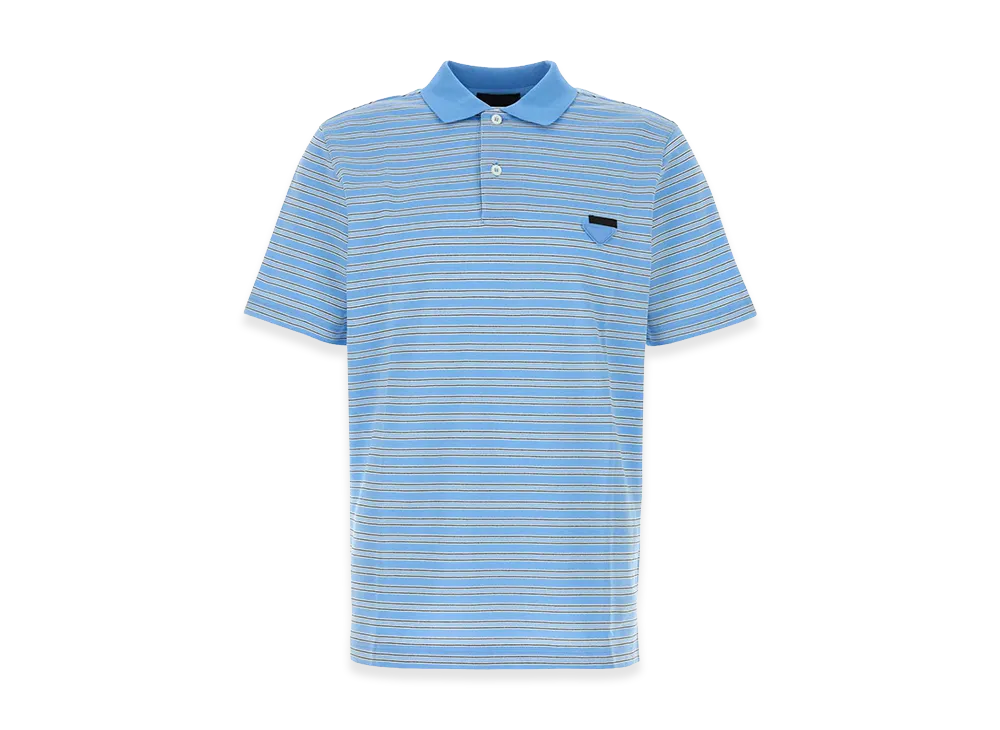 PRADA Embroidered Piquet Polo Shirt "Stripped"