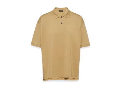 PRADA Oversized Cotton Polo Shirt "Khaki"