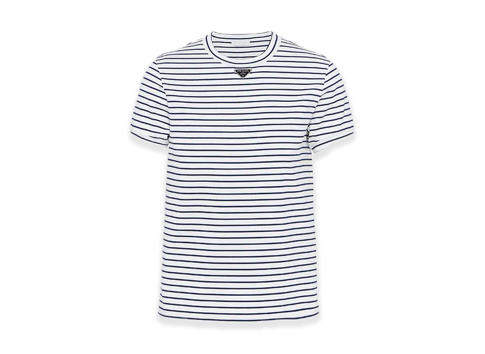 PRADA Cotton Tee "White/Navy"