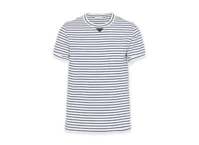 PRADA Cotton Tee "White/Navy"
