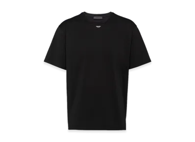 PRADA Stretch Cotton T-Shirt Logo "Black"