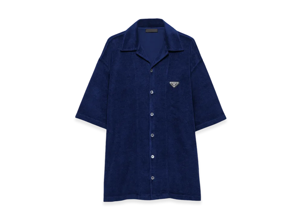 PRADA Short Sleeved Terry Shirt "Navy"