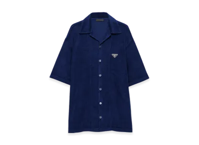 PRADA Short Sleeved Terry Shirt "Navy"