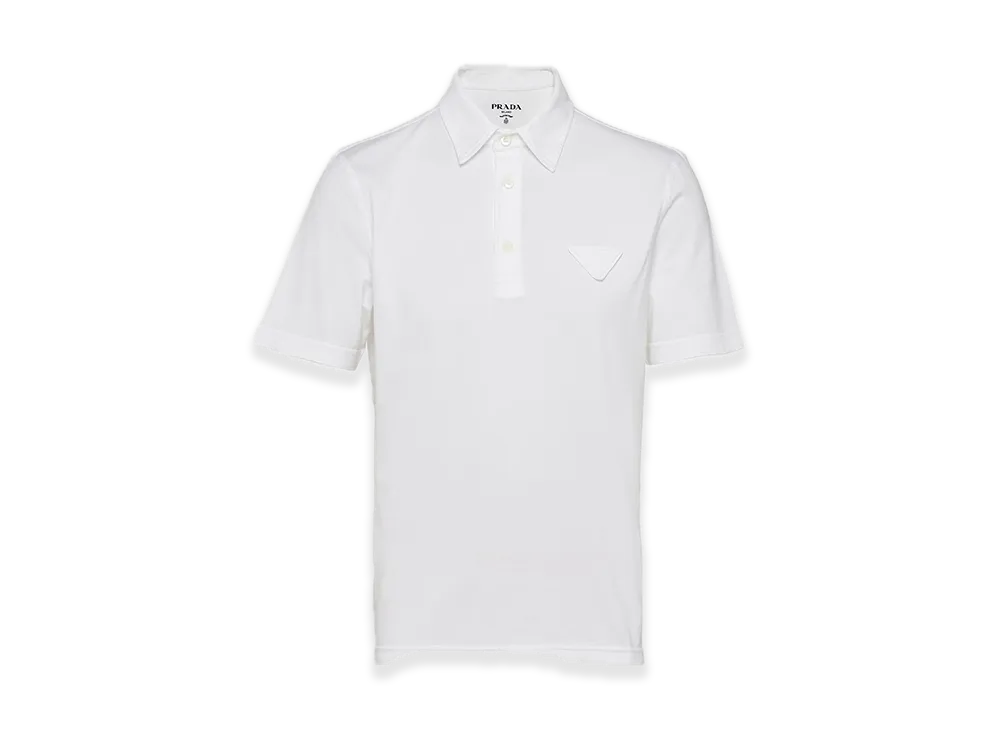 PRADA Short-Sleeve Cotton Polo Shirt "White"