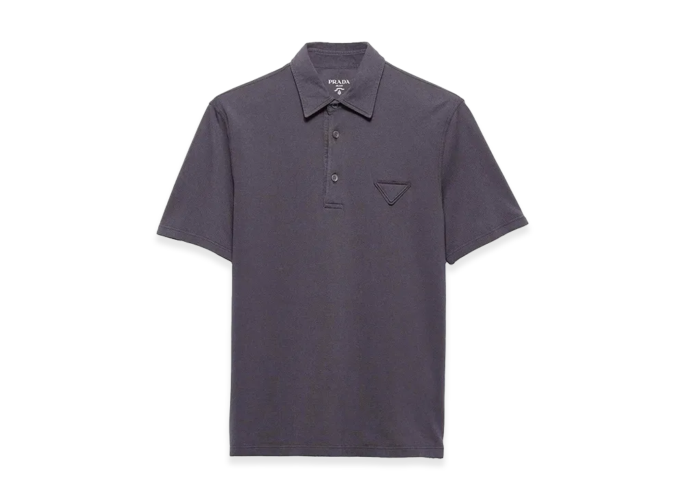 PRADA Charcoal Piquet Polo Shirt "Grey"
