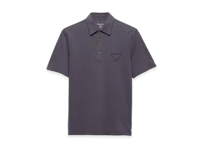 PRADA Charcoal Piquet Polo Shirt "Grey"