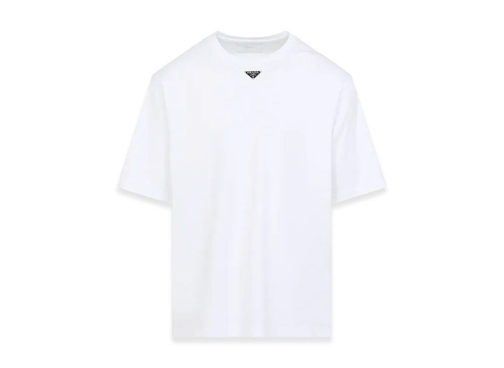 PRADA Triangle Logo T-Shirt "White"