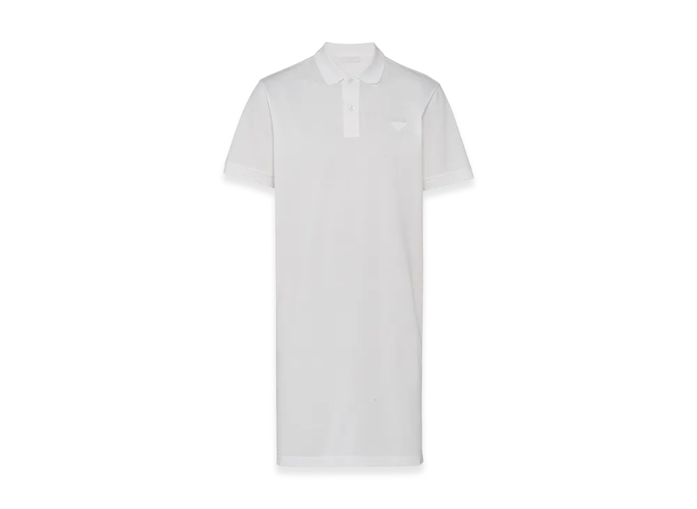 PRADA Long Pique Polo Shirt "White"