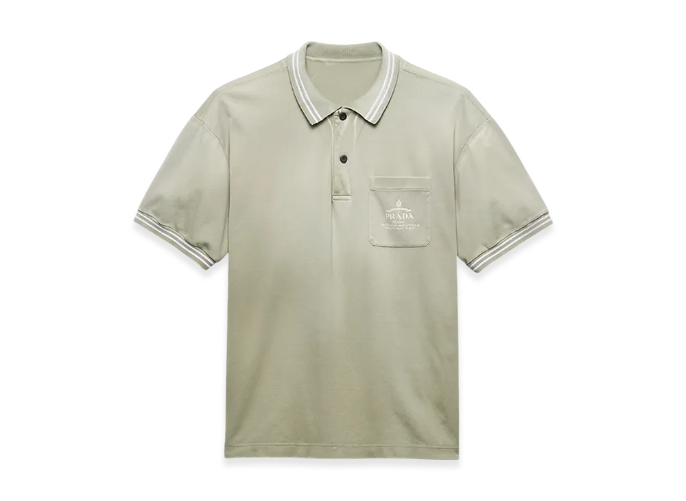 PRADA Cotton Polo Shirt "Agave Green"