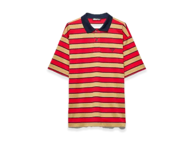 PRADA Cotton Polo Shirt "Camel/Red"