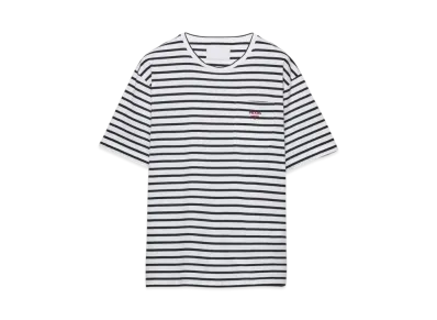 PRADA Men's Striped Cotton T-Shirt "White/Navy"