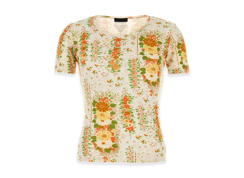 PRADA Printed Cotton T-Shirt "Orange"