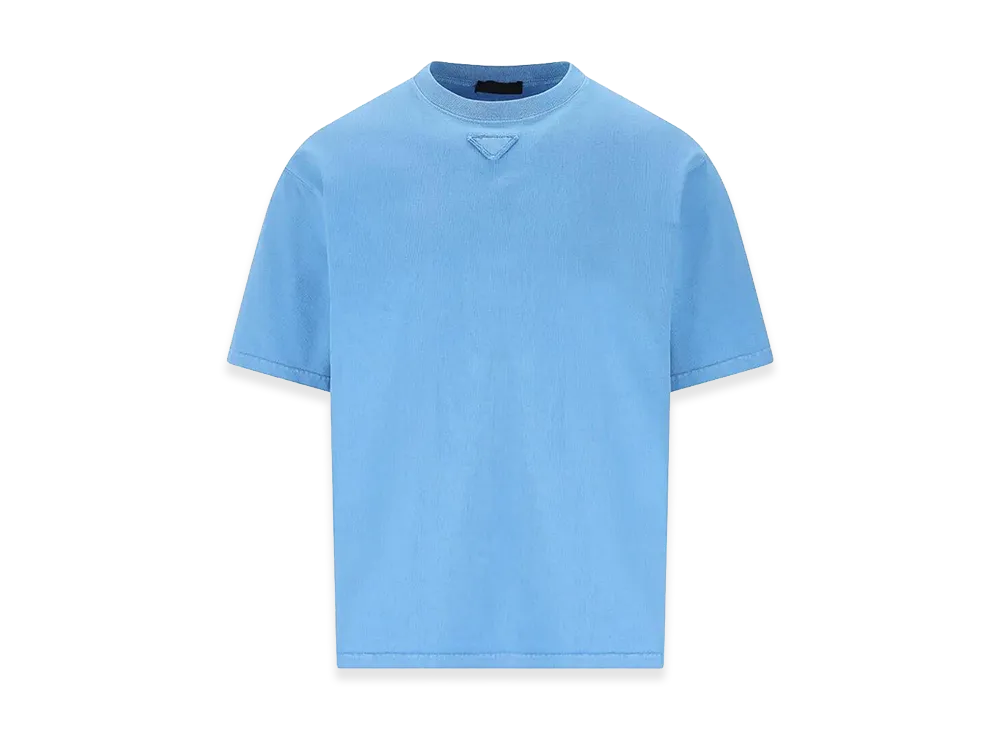 PRADA Cotton T-Shirt "Light Blue"