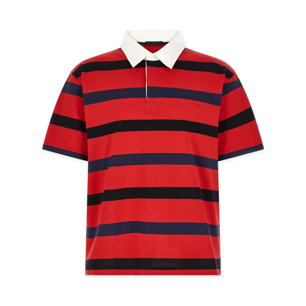 PRADA Striped Polo Shirt "Red/Blue"