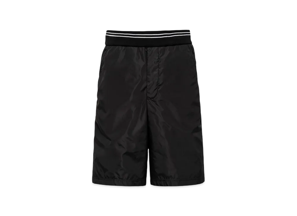 PRADA Pique Bermudas Re-Nylon Details "Black/Black"
