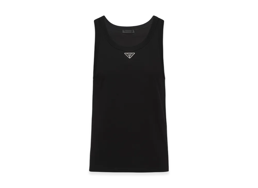 PRADA Cotton Tank Top "Black"