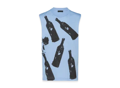 PRADA Printed Cotton Top "Light Blue"