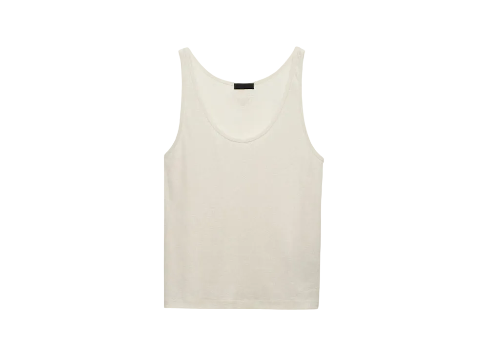 PRADA Men's Linen and Cotton Tank Top "Natural"