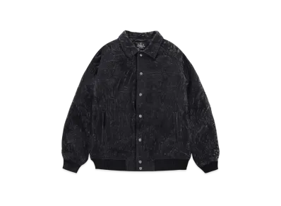 Unknown London Multi Logo Embroidered Leather Jacket "Black"