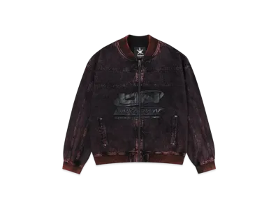 Unknown London Oversized Nascar Denim Jacket "Burgundy"
